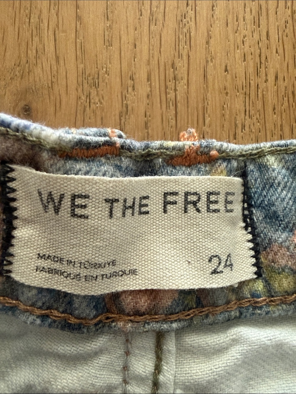 We The Free Denim Waistband with Multicolor Paint Accents - Picture 2 of 7